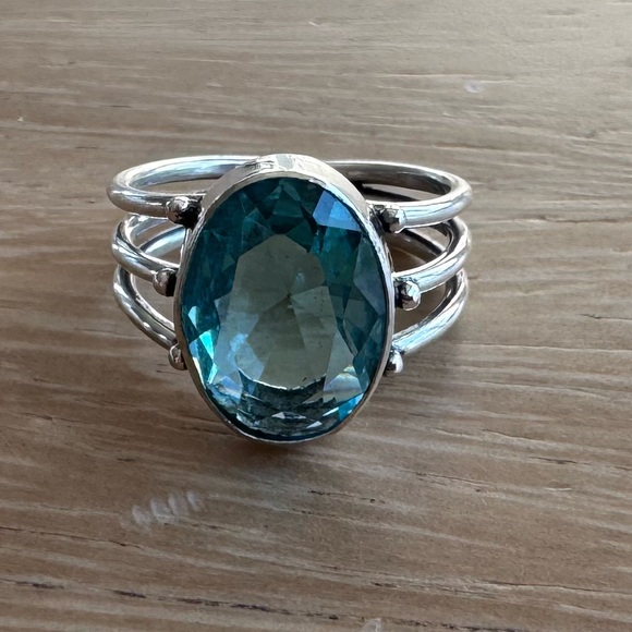 NWOT Sundance Stratosphere Ring, Swiss Blue Topaz, Sterling Silver - Picture 5 of 7